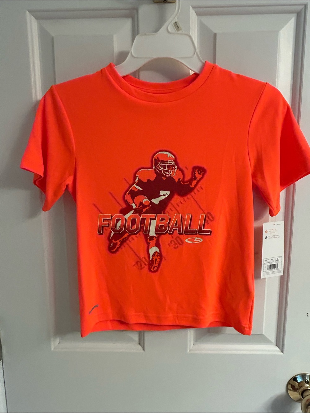 NWT-Boys C9 by Champion Neon Orange Football Graphic Tee